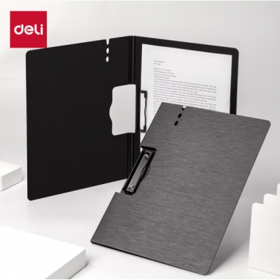 得力(deli)A4橫式折頁(yè)板夾會(huì)議夾 加厚硬文件夾